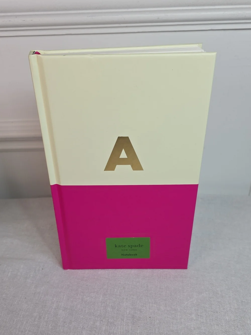 kate spade Dipped Initial Cream & Hot Pink Hardcover